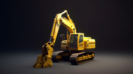 Poster - Excavator Icon Mine 3d