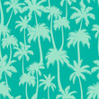 Palm trees seamless pattern. Flat vector green tropical jungle texture. Abstract palm silhouettes summer print for textile, exotic wallpapers, wrapping, fabric, background.