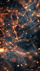 Aufkleber - lines, nodes and dots structure, abstract futuristic technology animation