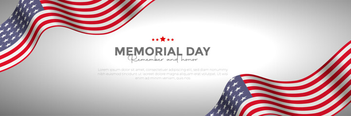 Memorial Day - Remember and Honor Poster. Usa memorial day celebration. American national holiday. social media banner, poster. Vector illustration