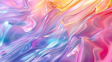 Leinwandbilder - 3D abstract background with bright glass colors and a fluid wave render texture