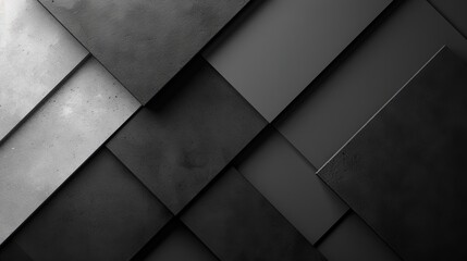 Wall Mural - Black and white abstract background with geometric shapes.