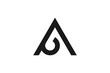 Logo design Initial letter A, with a simple and abstract triangle shape.
