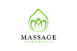 Lotus flower design logo with water purity elements symbol of spa reflexology and women's beauty clinic.