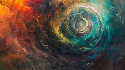 An abstract representation of the passage of time, depicted as swirling vortexes of color and light. The vortexes intersect and overlap, creating a sense of temporal distortion and fluidity. 