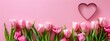 flores aisladas. fondo rosa. tulipán
