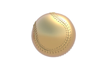 Wall Mural - Golden baseball ball isolated on white background. 3d render