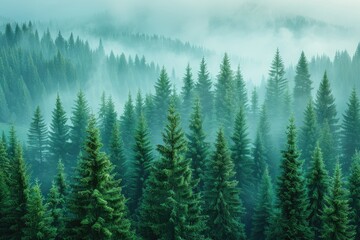 Wall Mural - beautiful green forest on a sunny day professional photography