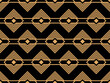 Geometric seamless pattern in line art style. Art deco geometric pattern of golden lines on a black background. Vintage linear style. Design for wallpapers, wrappers and banners. Vector illustration