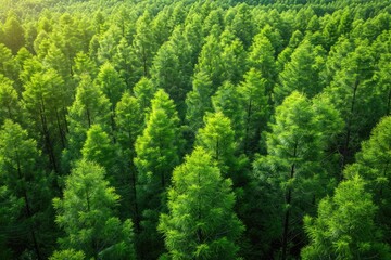 Wall Mural - beautiful green forest on a sunny day professional photography