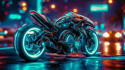 Wall Mural - Futuristic motorcycle wallpaper.