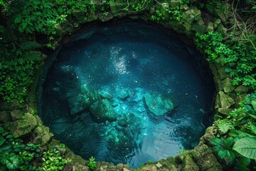 Wall Mural - magnificent lake in the middle of the forest professional photography
