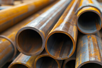 stack of pipes, The steel pipes, forged from the finest quality materials, are a testament to the craftsmanship and expertise of the industry