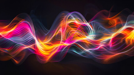Poster - An abstract smooth, vibrant, dynamic wave of light