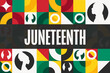 Juneteenth. Freedom Day. June 19. Holiday concept. Template for background, banner, card, poster with text inscription. Vector EPS10 illustration.