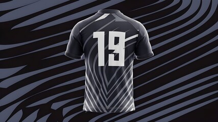 Wall Mural - Sport Team Uniform Design, Black Athletic Shirt Mockup