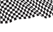Checkered flag wave flying on white blank space design sport race championship business success background vector