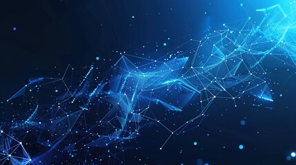 Poster - Abstract polygonal space low poly background with connecting dots and lines for digital technology.