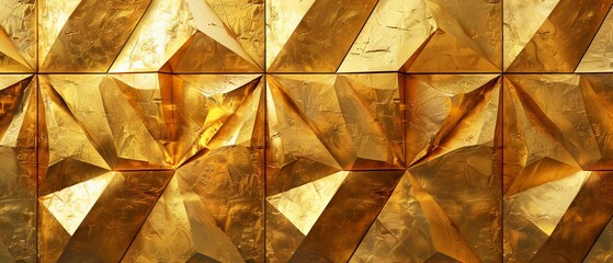 Aufkleber - Geometric gold pattern modern. Retro wallpaper design background.