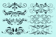 © bestartist - Decorative elements classical symmetric swirled shapes