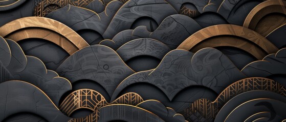 Aufkleber - Pattern modern with abstract shapes. Geometric background.