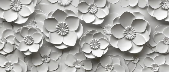 Aufkleber - Modern floral pattern with geometric background in Japanese style.