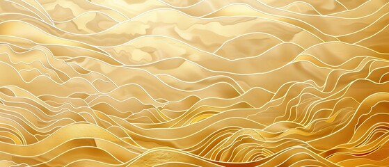 Leinwandbilder - Background illustration with gold wave paintbrushes. Japanese pattern modern.