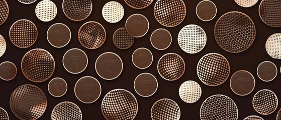 Sticker - An illustration of a Japanese circle pattern. The background is hand drawn with brown dots.