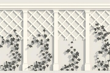 Lattice pattern garden trellis flat design side view outdoor structure theme animation Monochromatic Color Scheme