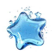 Wall Mural - Blue star shape bubble isolated on white background