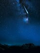 Dreamy Shooting Star Silhouette Against Midnight Blue Sky
