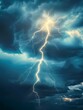 Electric Bolt Illuminating Dramatic Stormy Sky