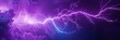 Electric Lightning Bolt Piercing through a Vivid Purple Sky Striking Neon Digital