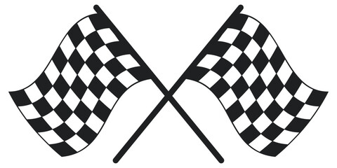 Fototapete - Formula 1 championship, isolated flags. Vector illustration of two sport racing flags.