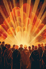 Wall Mural - The Divine Outpouring, Pentecost a Christian holiday, the descent of the Holy Spirit.