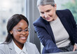 © peopleimages.com - Office, intern and mentor in boardroom for meeting, startup project or work training in workplace. Business people, hr manager and female employee for internship, skills development and experience