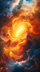 Wall Mural - Flaming Pentecostal Swirl Design, Pentecost a Christian holiday, the descent of the Holy Spirit.