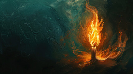 Wall Mural - Flame of Illumination Perspective., Pentecost a Christian holiday, the descent of the Holy Spirit.