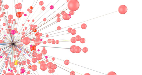 Leinwandbilder - Digital technology background. Network connection dots and lines.