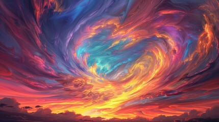 Wall Mural - glimpse into the vibrant world of colorful skies a breathtaking sunset painted across the sky in twi