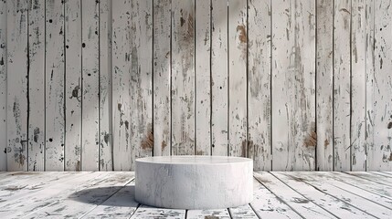 Wall Mural - wood texture adding character and depth to an abstract white 3D room