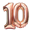 © Marinnai - Number ten balloon made of rose gold color