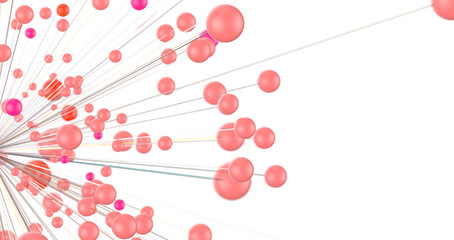 Poster - Global network. Blockchain. 3D illustration. Neural networks and artificial intelligence. Abstract