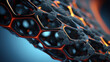 structure of high-tech fiber, carbon nanotechnology, molecule texture, presentation visualization, close-up, macro
