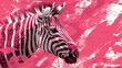 Stylish zebra seamless pattern magenta. Pink stripes on a white background. Pink texture of striped animal skin and fur. Trendy modern background for fabric design, wrapping paper, textile,