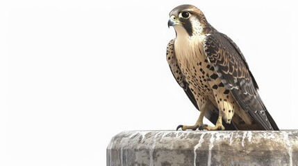 Wall Mural - A bird with a brown and black head and body sits on a ledge