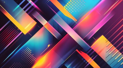 Poster - An abstract background featuring vibrant colors, lines, and dots in a dynamic composition.
