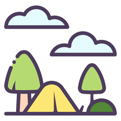 Poster - campsite icon