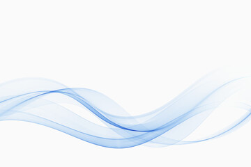Wall Mural - wavy blue translucent lines, abstract wave.