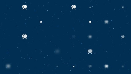 Poster - Template animation of evenly spaced crossed ping pong rackets symbols of different sizes and opacity. Seamless looped 4k animation on dark blue background with stars
